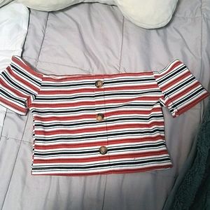 Off the Shoulder Cropped Shirt